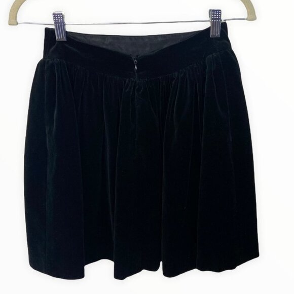Milly Of New York Black Velvet Mini Skirt Original Size‎ 2 Pockets Minimalist - Picture 4 of 8